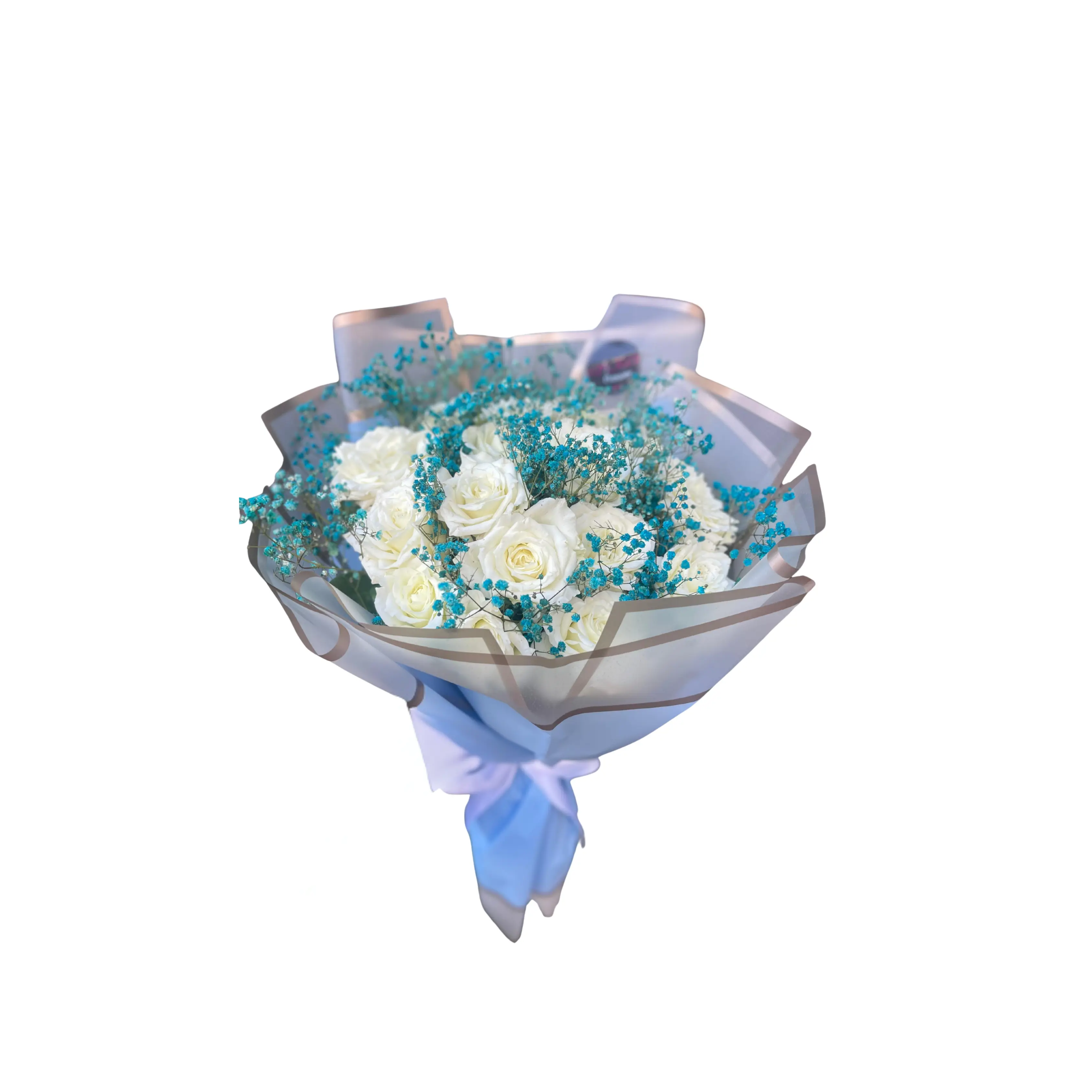 White & Baby Blue Flowers Bouquet